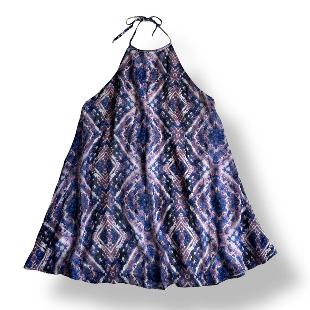 Show Me Your Mumu Purple Haze Katy Halter Mini Dress Womens Size L Boho‎